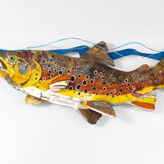 brown trout wall sculpture fly fishing fine art