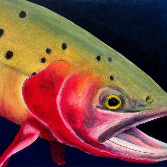 fly fishing art cutthroat